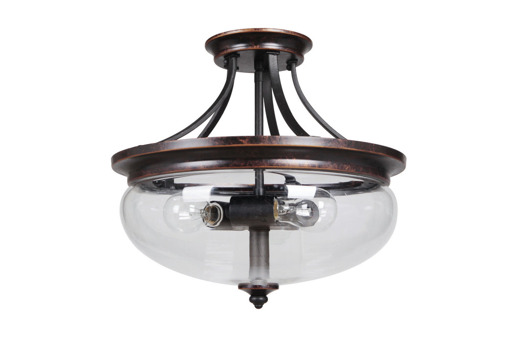 Craftmade - 38753-AGTB - Three Light Semi Flush Mount - Stafford - Aged Bronze/Textured Black