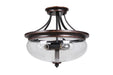 Craftmade - 38753-AGTB - Three Light Semi Flush Mount - Stafford - Aged Bronze/Textured Black