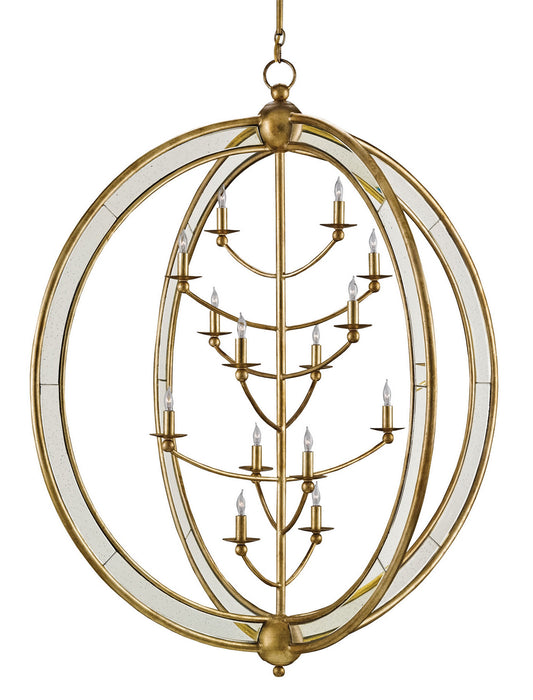 Currey and Company - 9236 - 14 Light Chandelier - Aphrodite - Gold Granello/Antique Mirror