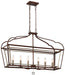 Minka-Lavery - 4346-593 - Six Light Island Pendant - Astrapia - Dark Rubbed Sienna With Aged Silver