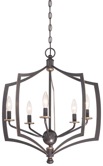 Minka-Lavery - 4375-579 - Five Light Chandelier - Middletown - Downton Bronze With Gold Highlights