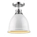 Golden - 3602-FM CH-WH - One Light Flush Mount - Duncan CH - Chrome