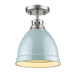 Golden - 3602-FM PW-SF - One Light Flush Mount - Duncan PW - Pewter