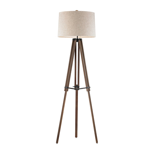 ELK Home - D2817 - One Light Floor Lamp - Wooden Brace - Walnut