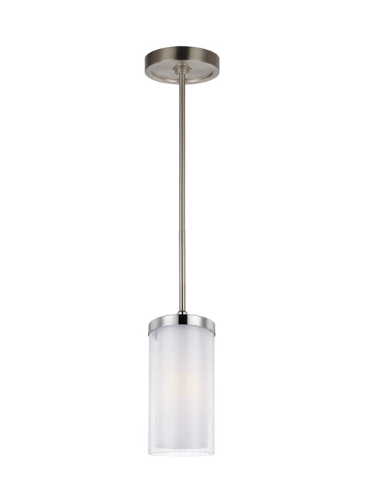 Generation Lighting. - P1334SN/CH - One Light Pendant - Jonah - Satin Nickel / Chrome