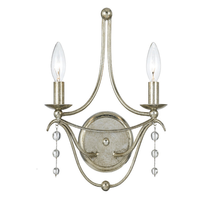 Crystorama - 432-SA - Two Light Wall Sconce - Metro - Antique Silver