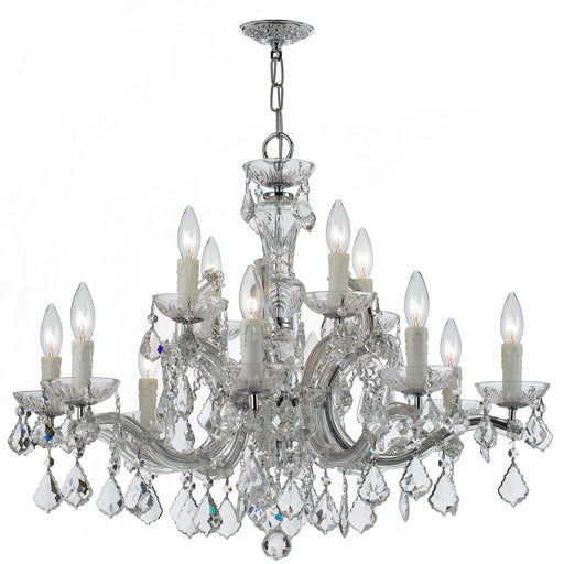 Crystorama - 4379-CH-CL-MWP - 12 Light Chandelier - Maria Theresa - Polished Chrome