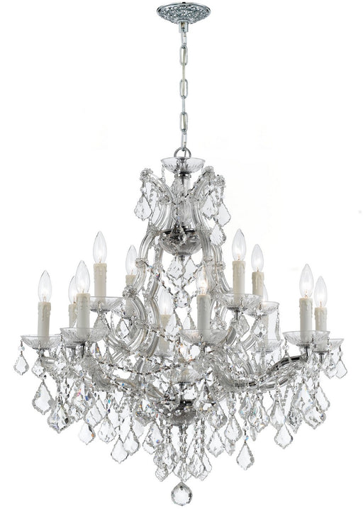 Crystorama - 4412-CH-CL-MWP - 13 Light Chandelier - Maria Theresa - Polished Chrome