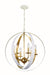 Crystorama - 585-MT-GA - Six Light Chandelier - Luna - Matte White / Antique Gold