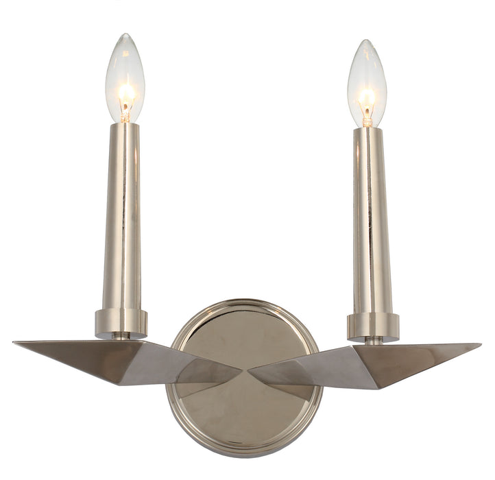 Crystorama - 7592-PN - Two Light Wall Sconce - Palmer - Polished Nickel