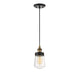 Savoy House - 7-2064-1-51 - One Light Mini Pendant - Macauley - Vintage Black with Warm Brass