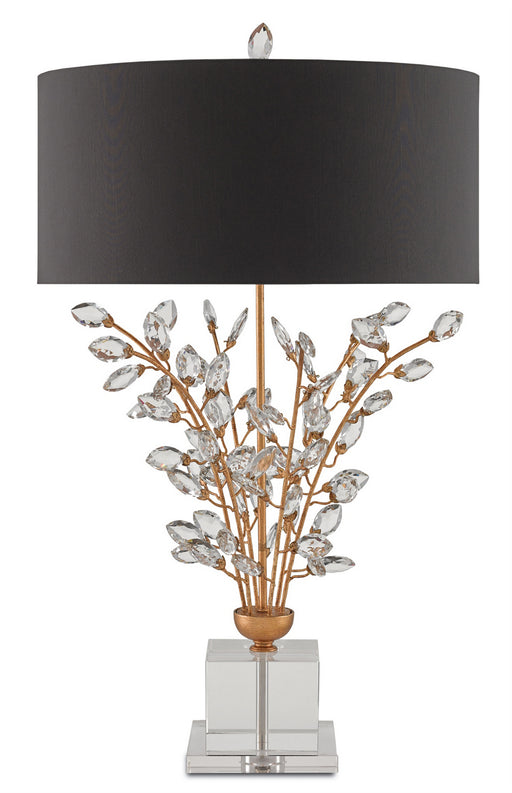 Currey and Company - 6983 - Two Light Table Lamp - Forget-Me-Not - Chinois Gold Leaf/Clear