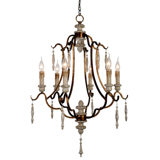 Terracotta Designs - H5114-6GD - Six Light Chandelier - Arietta - Antique Gold