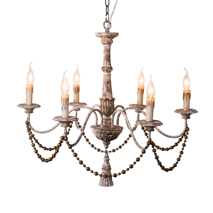 Terracotta Designs - H6104-6 - Six Light Chandelier - Enria - Washed White