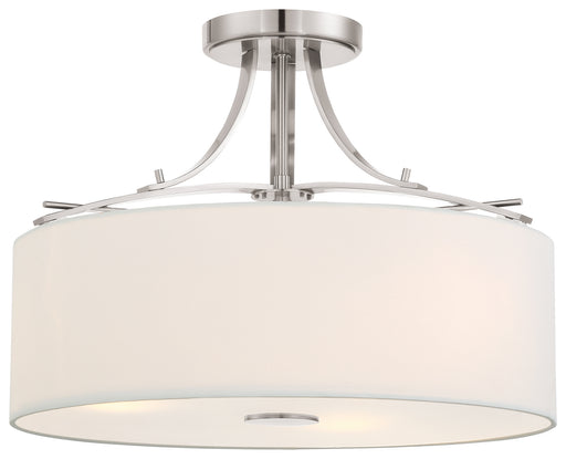 Minka-Lavery - 3307-84 - Three Light Semi Flush Mount - Poleis - Brushed Nickel