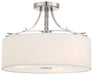 Minka-Lavery - 3307-84 - Three Light Semi Flush Mount - Poleis - Brushed Nickel