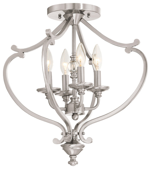 Minka-Lavery - 3332-84 - Four Light Semi Flush Mount(Convertible) - Savannah Row - Brushed Nickel