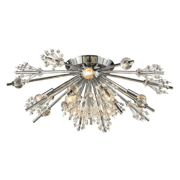 ELK Home - 11748/8 - Eight Light Semi Flush Mount - Starburst - Polished Chrome