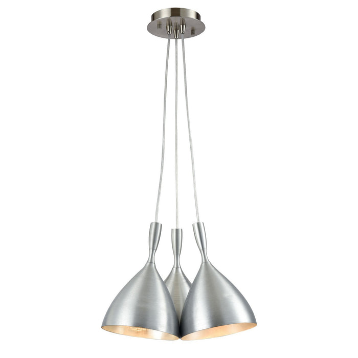 ELK Home - 17042/3SR - Three Light Pendant - Spun Aluminum - Satin Nickel