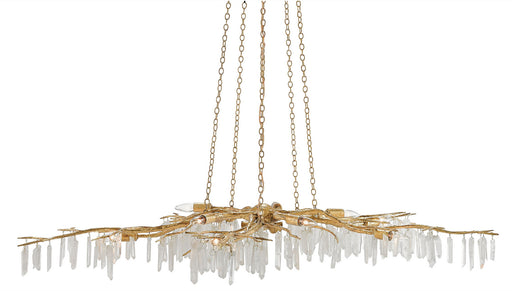 Currey and Company - 9000-0040 - Ten Light Chandelier - Aviva Stanoff - Washed Lucerne Gold/Natural