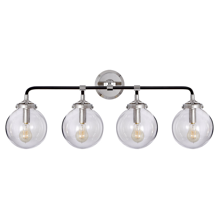 Visual Comfort Signature - S 2025PN/BLK-CG - Four Light Bath Sconce - Bistro - Polished Nickel and Black