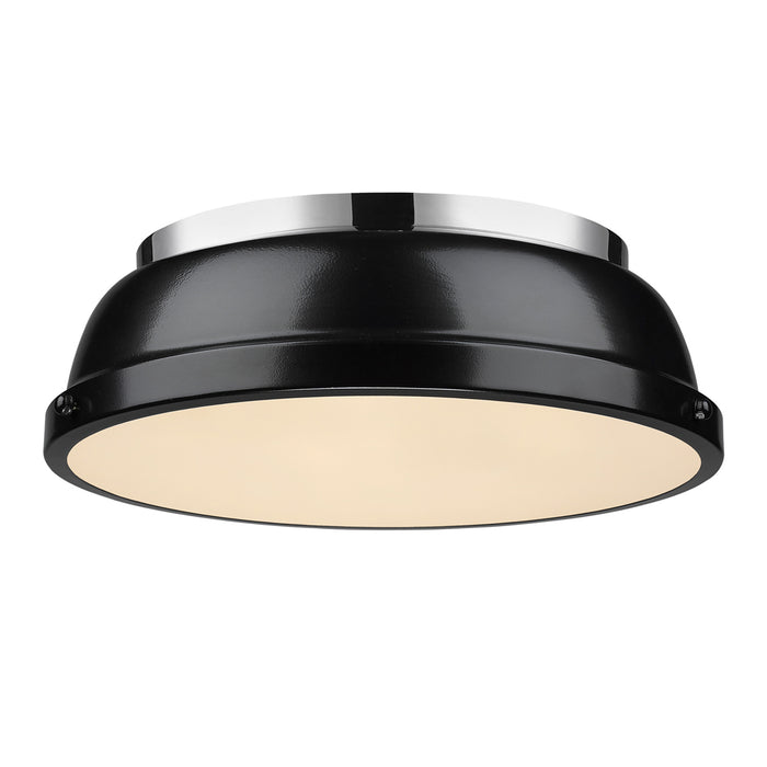 Golden - 3602-14 CH-BK - Two Light Flush Mount - Duncan CH - Chrome