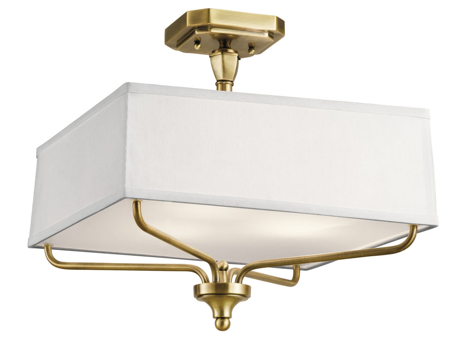 Kichler - 43309NBR - Three Light Semi Flush Mount - Arlo - Natural Brass