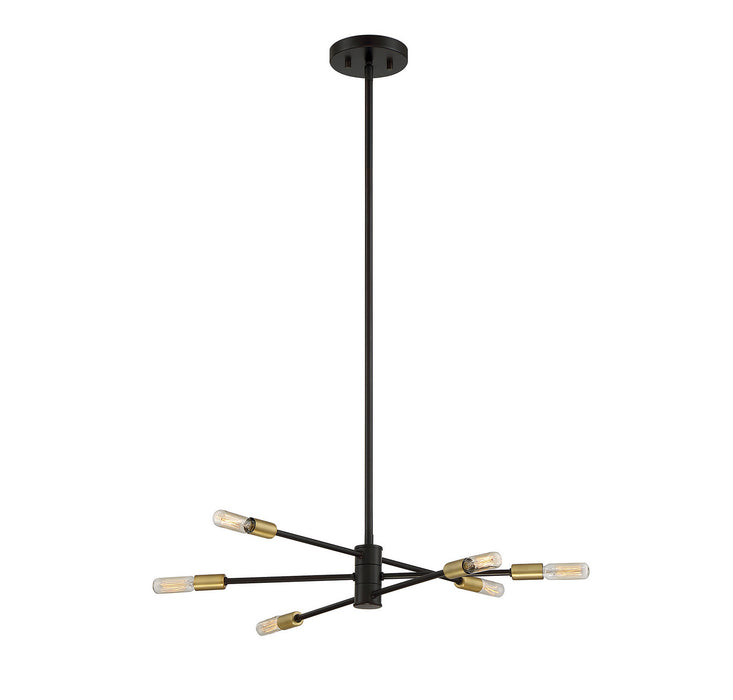Savoy House - 1-7000-6-77 - Six Light Chandelier - Lyrique - Bronze with Brass Accents