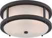 Nuvo Lighting - 62-653 - LED Outdoor Flush Mount - Willis - Textured Black / Antique White Glass