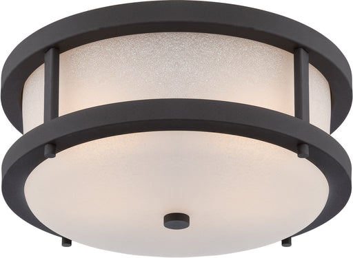 Nuvo Lighting - 62-653 - LED Outdoor Flush Mount - Willis - Textured Black / Antique White Glass
