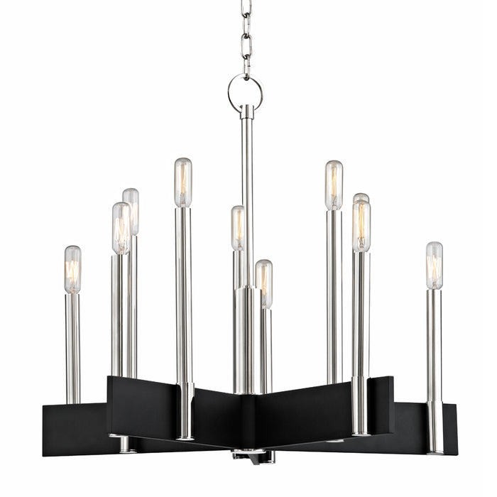 Hudson Valley - 8825-PN - Ten Light Chandelier - Abrams - Polished Nickel