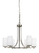 Generation Lighting. - 3139106EN3-962 - Six Light Chandelier - Hettinger - Brushed Nickel