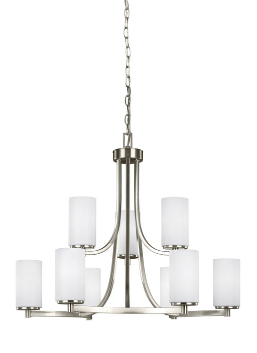 Generation Lighting. - 3139109EN3-962 - Nine Light Chandelier - Hettinger - Brushed Nickel