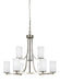 Generation Lighting. - 3139109EN3-962 - Nine Light Chandelier - Hettinger - Brushed Nickel