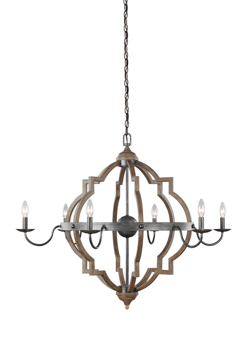 Generation Lighting. - 3224906-846 - Six Light Chandelier - Socorro - Stardust