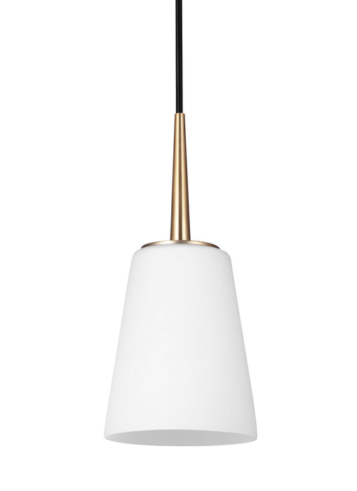 Generation Lighting. - 6140401EN3-848 - One Light Mini-Pendant - Driscoll - Satin Brass