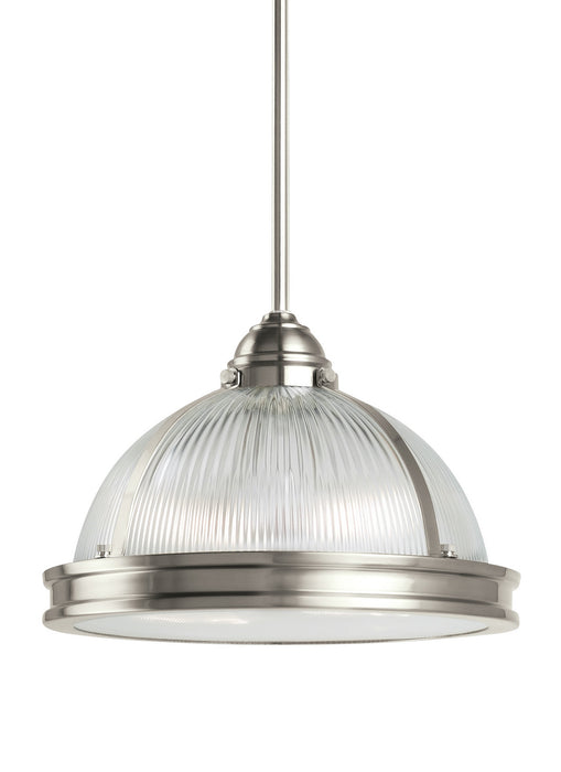 Generation Lighting. - 65061EN3-962 - Two Light Pendant - Pratt Street Prismatic - Brushed Nickel