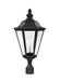 Generation Lighting. - 8231EN-12 - Three Light Outdoor Post Lantern - Brentwood - Black