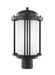 Generation Lighting. - 8247901EN3-12 - One Light Outdoor Post Lantern - Crowell - Black