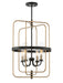 Savoy House - 3-8072-4-51 - Four Light Foyer Pendant - Kearney - Vintage Black with Warm Brass