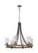 Visual Comfort Studio - F3134/6DWK/SGM - Six Light Chandelier - Angelo - Distressed Weathered Oak / Slate Grey Metal