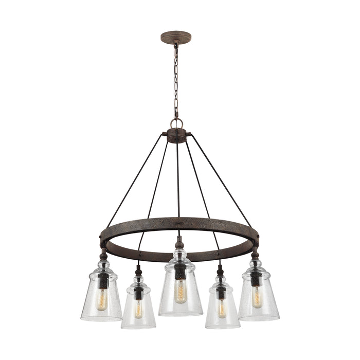 Generation Lighting. - F3169/5DWI - Five Light Chandelier - Loras - Dark Weathered Iron