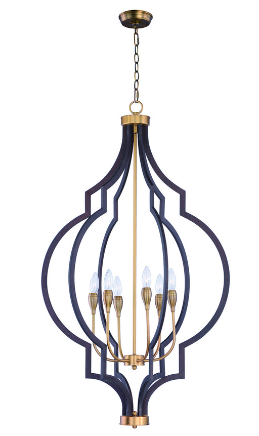 Maxim - 20296OIAB - Six Light Chandelier - Crest - Oil Rubbed Bronze / Antique Brass