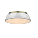 Golden - 3602-14 AB-WH - Two Light Flush Mount - Duncan AB - Aged Brass