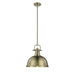 Golden - 3604-L AB-AB - One Light Pendant - Duncan AB - Aged Brass