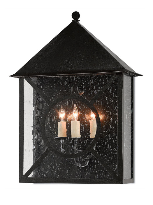 Currey and Company - 5500-0002 - Three Light Outdoor Wall Sconce - Ripley - Midnight