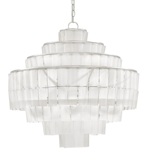 Currey and Company - 9000-0160 - Eight Light Chandelier - Sommelier - Contemporary Silver Leaf/Opaque White