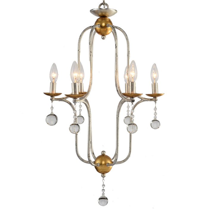 Terracotta Designs - H7125-6 - Six Light Chandelier - Galina - Antique Gold And Silver