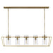 Visual Comfort Signature - S 5177HAB-CG - Five Light Linear Pendant - Presidio - Hand-Rubbed Antique Brass