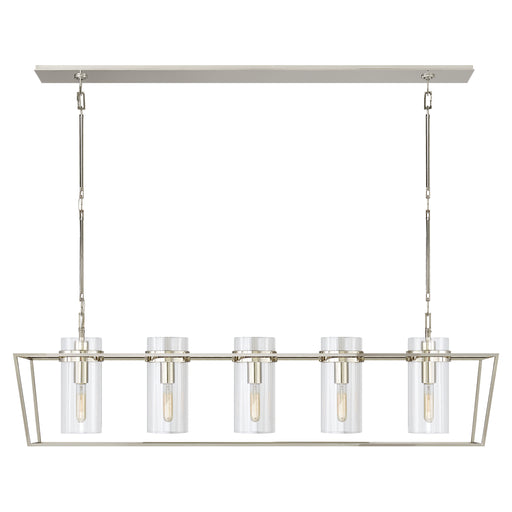 Visual Comfort Signature - S 5177PN-CG - Five Light Linear Pendant - Presidio - Polished Nickel